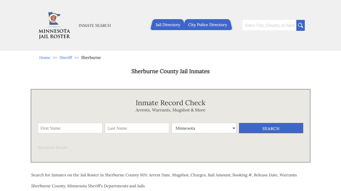 Sherburne County Jail Inmates | Jail Roster Search